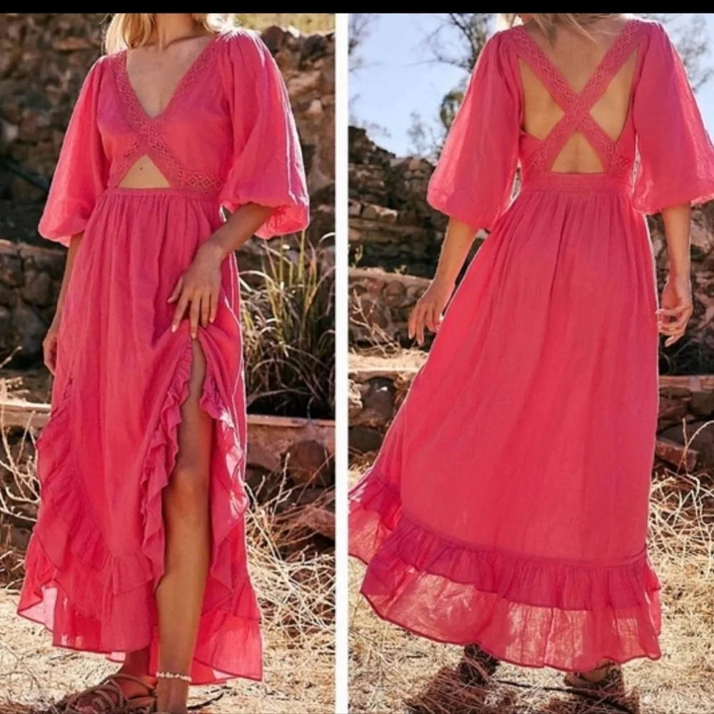 NWT Free People X's And O's Midi Dress (Size Small) - Picture 2 of 4